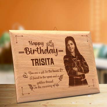 Wooden Photo Frame Personalised for Sister Birthday (9”x6”)