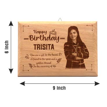 Wooden Photo Frame Personalised for Sister Birthday (9”x6”)