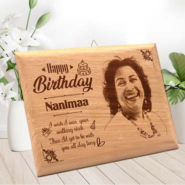 Wooden Photo Frame Personalised for Grand Mother Birthday (9”x6”)