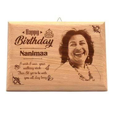 Wooden Photo Frame Personalised for Grand Mother Birthday (9”x6”)