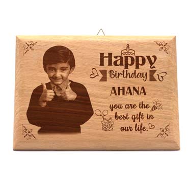 Wooden Photo Frame Personalised for Girl Child Birthday (9”x6”)