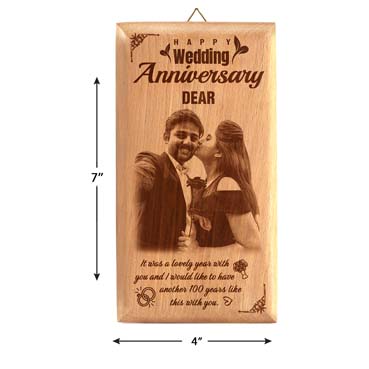 Anniversary Gift for Wife Wooden Photo Frame (7'x4')