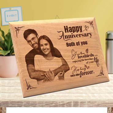 Wooden Photo Frame Personalised for Anniversary (9”x6”)