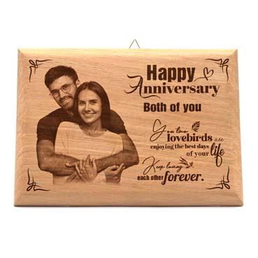 Wooden Photo Frame Personalised for Anniversary (9”x6”)