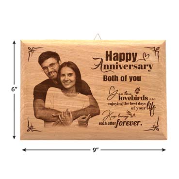 Wooden Photo Frame Personalised for Anniversary (9”x6”)