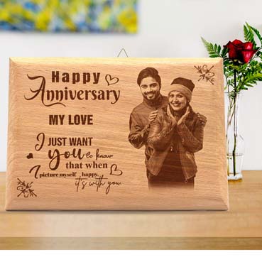 Wooden Photo Frame Personalised for Wife Anniversary(9”x6”)