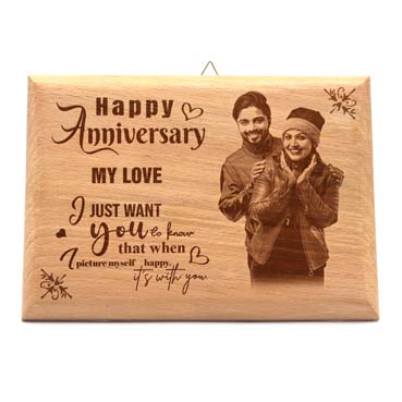 Wooden Photo Frame Personalised for Wife Anniversary(9”x6”)