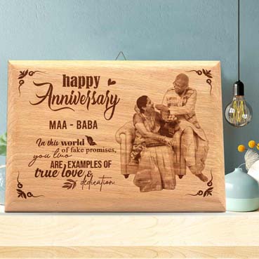 Wooden Photo Frame Personalised for Mother Anniversary(9”x6”)