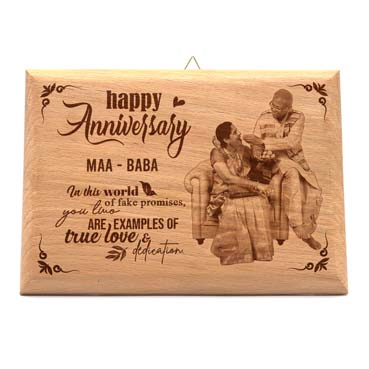 Wooden Photo Frame Personalised for Mother Anniversary(9”x6”)