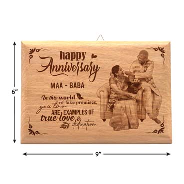 Wooden Photo Frame Personalised for Mother Anniversary(9”x6”)