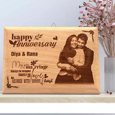 Wooden Photo Frame Personalised for Female Friend Anniversary(9”x6”)