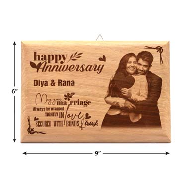 Wooden Photo Frame Personalised for Female Friend Anniversary(9”x6”)