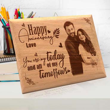 Wooden Photo Frame Personalised for Girlfriend Anniversary(9”x6”)