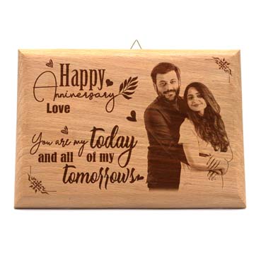 Wooden Photo Frame Personalised for Girlfriend Anniversary(9”x6”)