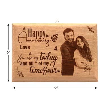 Wooden Photo Frame Personalised for Girlfriend Anniversary(9”x6”)