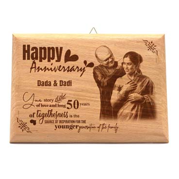 Wooden Photo Frame Personalised for Grand Mother Anniversary  (9”x6”)