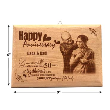 Wooden Photo Frame Personalised for Grand Mother Anniversary  (9”x6”)