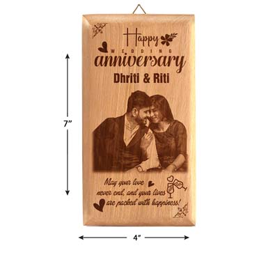 Anniversary Gift for Female Friend Wooden Photo Frame (7'x4')