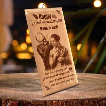 Anniversary Gift for Grand Mother Wooden Photo Frame (7'x4')