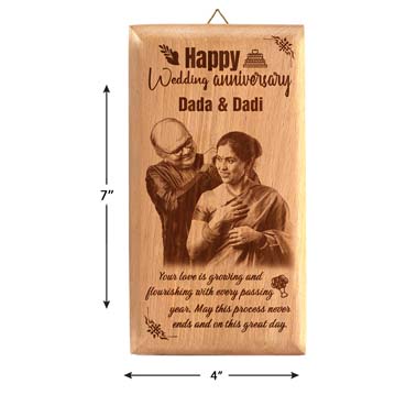 Anniversary Gift for Grand Mother Wooden Photo Frame (7'x4')