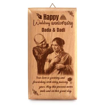 Anniversary Gift for Grand Mother Wooden Photo Frame (7'x4')