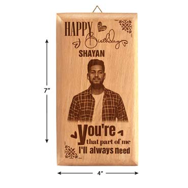 Birthday Gift for Husband Wooden Photo Frame (7'x4')