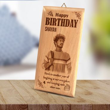 Birthday Gift for Male Friend Wooden Photo Frame (7'x4')