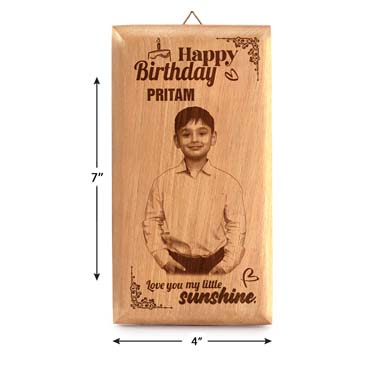 Birthday Gift for Boy Child Wooden Photo Frame (7'x4')