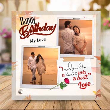 Birthday Gift for Husband on Printable Glass (19.5x19.5cm)
