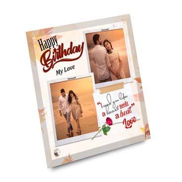 Birthday Gift for Husband on Printable Glass (19.5x19.5cm)