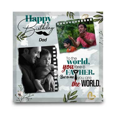 Birthday Gift for Father on Printable Glass (19.5x19.5cm)