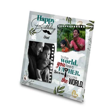 Birthday Gift for Father on Printable Glass (19.5x19.5cm)