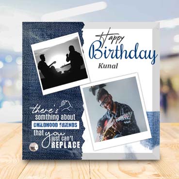 Birthday Gift for Male Friend on Printable Glass (19.5x19.5cm)