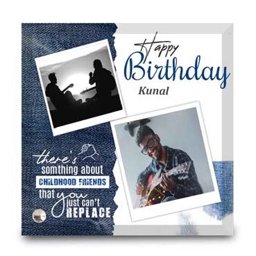 Birthday Gift for Male Friend on Printable Glass (19.5x19.5cm)