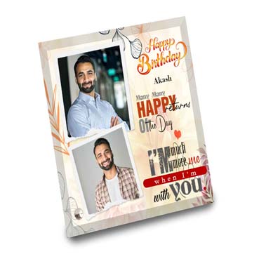 Birthday Gift for Boy Friend on Printable Glass (19.5x19.5cm)