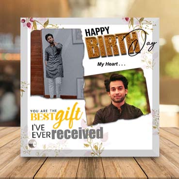 Birthday Gift for Son on Printable Glass (19.5x19.5cm)