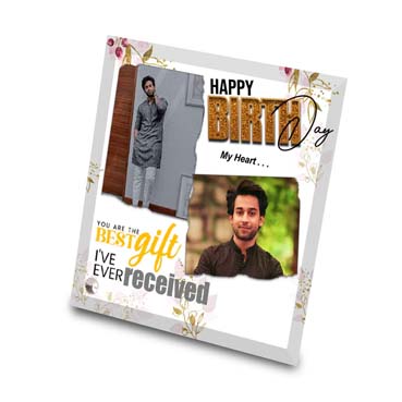 Birthday Gift for Son on Printable Glass (19.5x19.5cm)