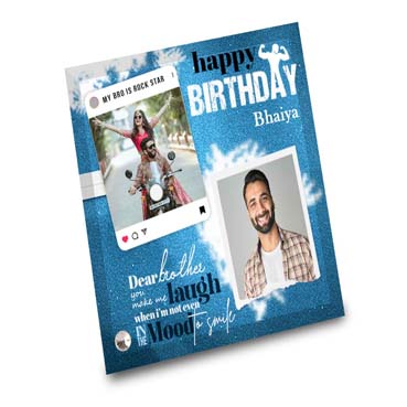 Birthday Gift for Brother on Printable Glass (19.5x19.5cm)