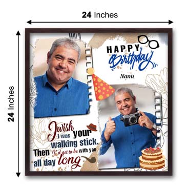 Personalised Photo Frame for Grand Father Birthday (24'x24')