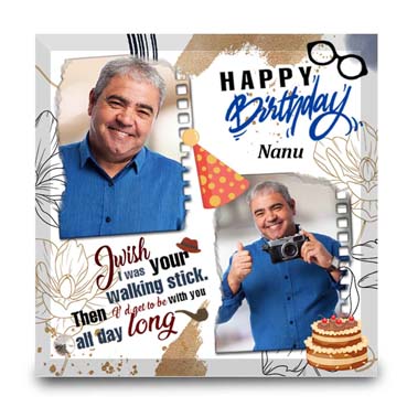 Birthday Gift for Grand Father on Printable Glass (19.5x19.5cm)