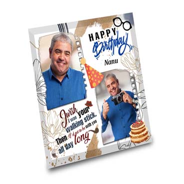 Birthday Gift for Grand Father on Printable Glass (19.5x19.5cm)