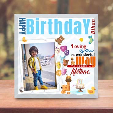 Birthday Gift for Child on Printable Glass (19.5x19.5cm)