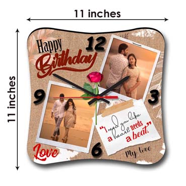 Wall Clock Personalised for Wife Birthday (11'x11')