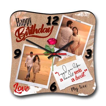 Wall Clock Personalised for Wife Birthday (11'x11')