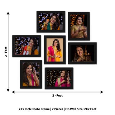 Personalised Photo Frame set for Wife Birthday (7'x5':7nos)