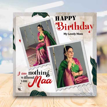 Birthday Gift for Mother on Printable Glass (19.5x19.5cm)