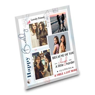 Birthday Gift for Female Friend on Printable Glass (19.5x19.5cm)