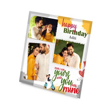 Birthday Gift for Girl Friend on Printable Glass (19.5x19.5cm)