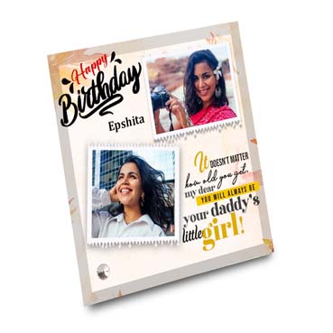 Birthday Gift for Daughter on Printable Glass (19.5x19.5cm)