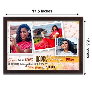 Personalised Photo Frame Collage for Sister Birthday (17'x12')